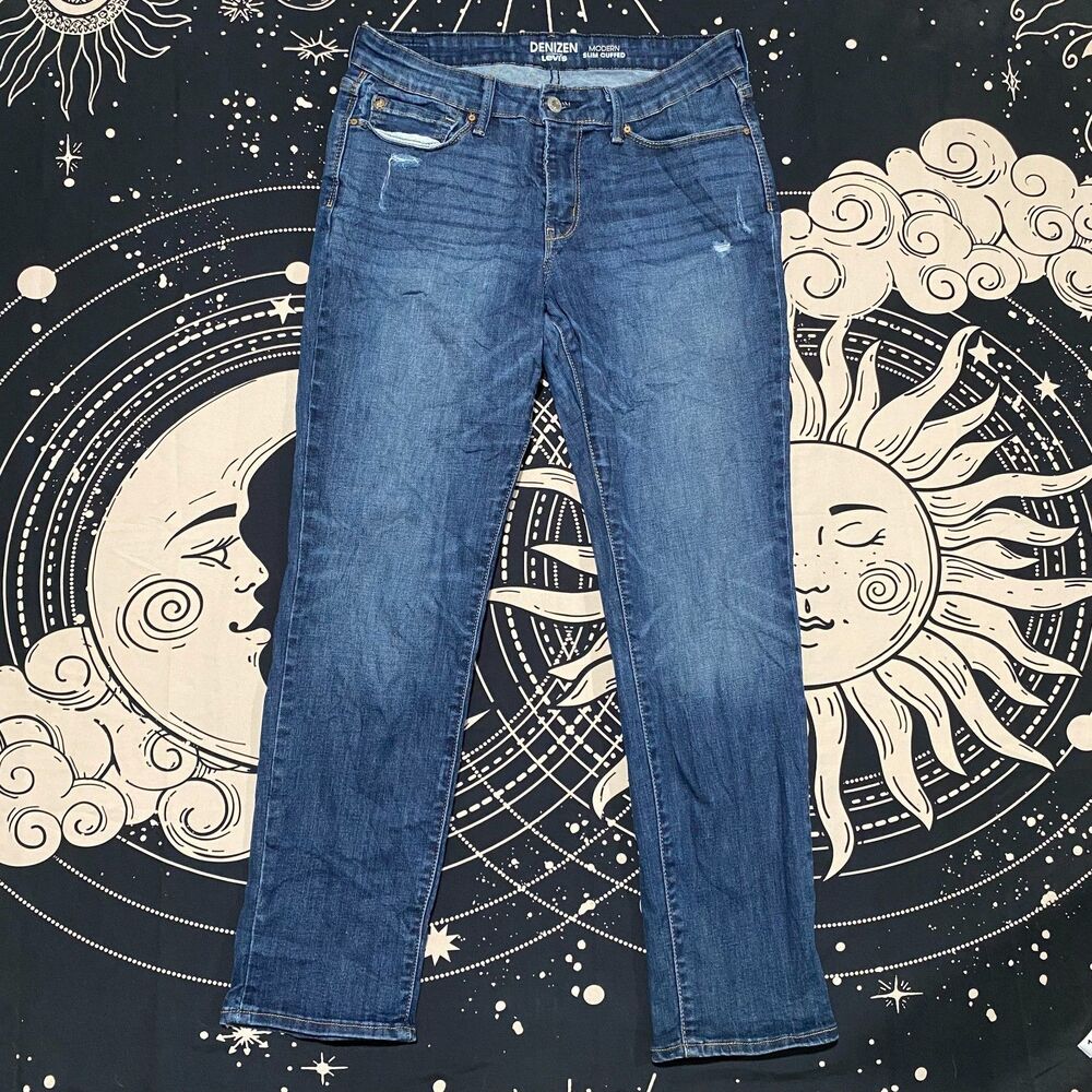 Denizen from Levi's Jeans Women's 10 Blue Cotton Denim Straight Slim Fit Stretch